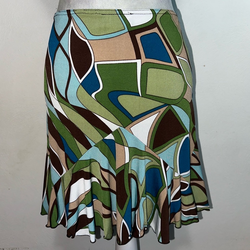 Vtg Y2K Abstract Stretch Halter Top & Mini Skirt Set - Picture 9 of 13